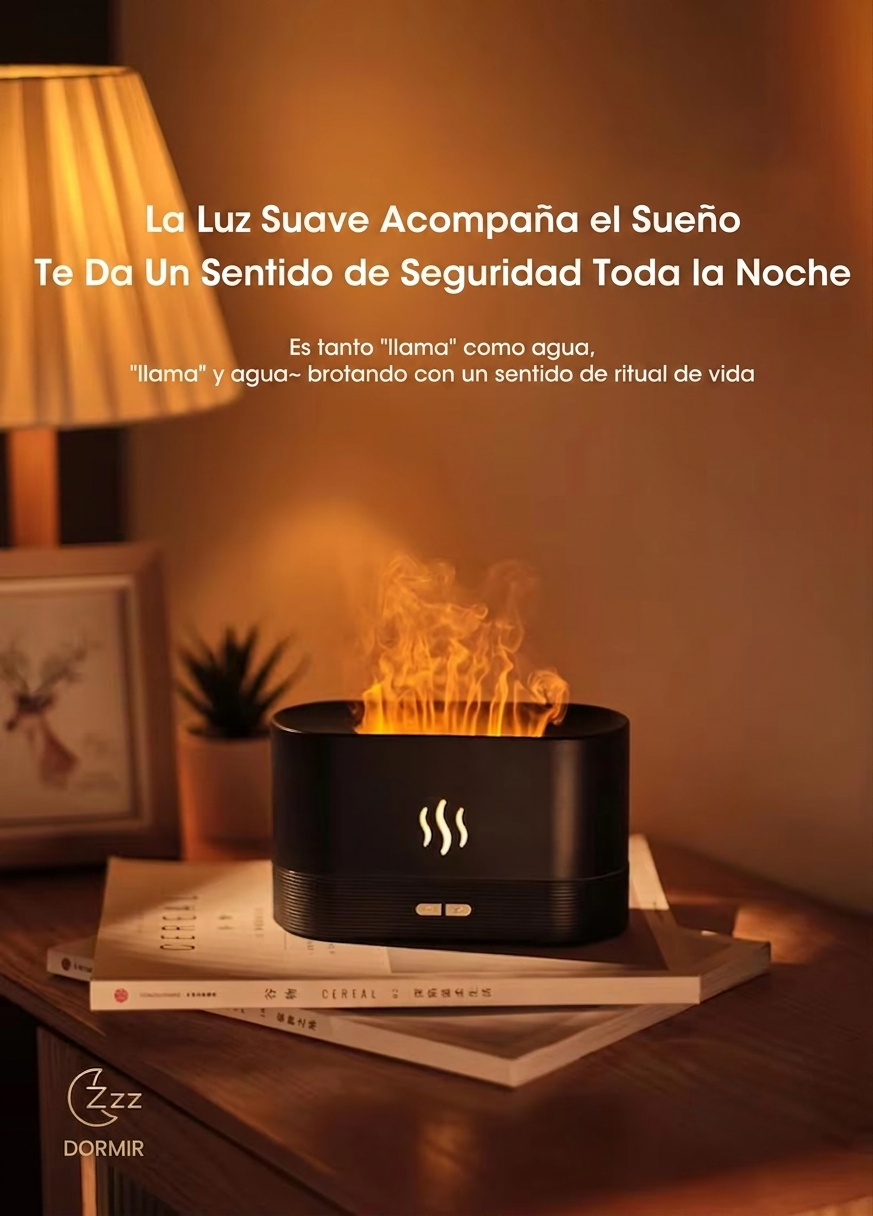 Humidificador/Difusor de Aroma de "Llama Volcánica" o Efecto Fuego