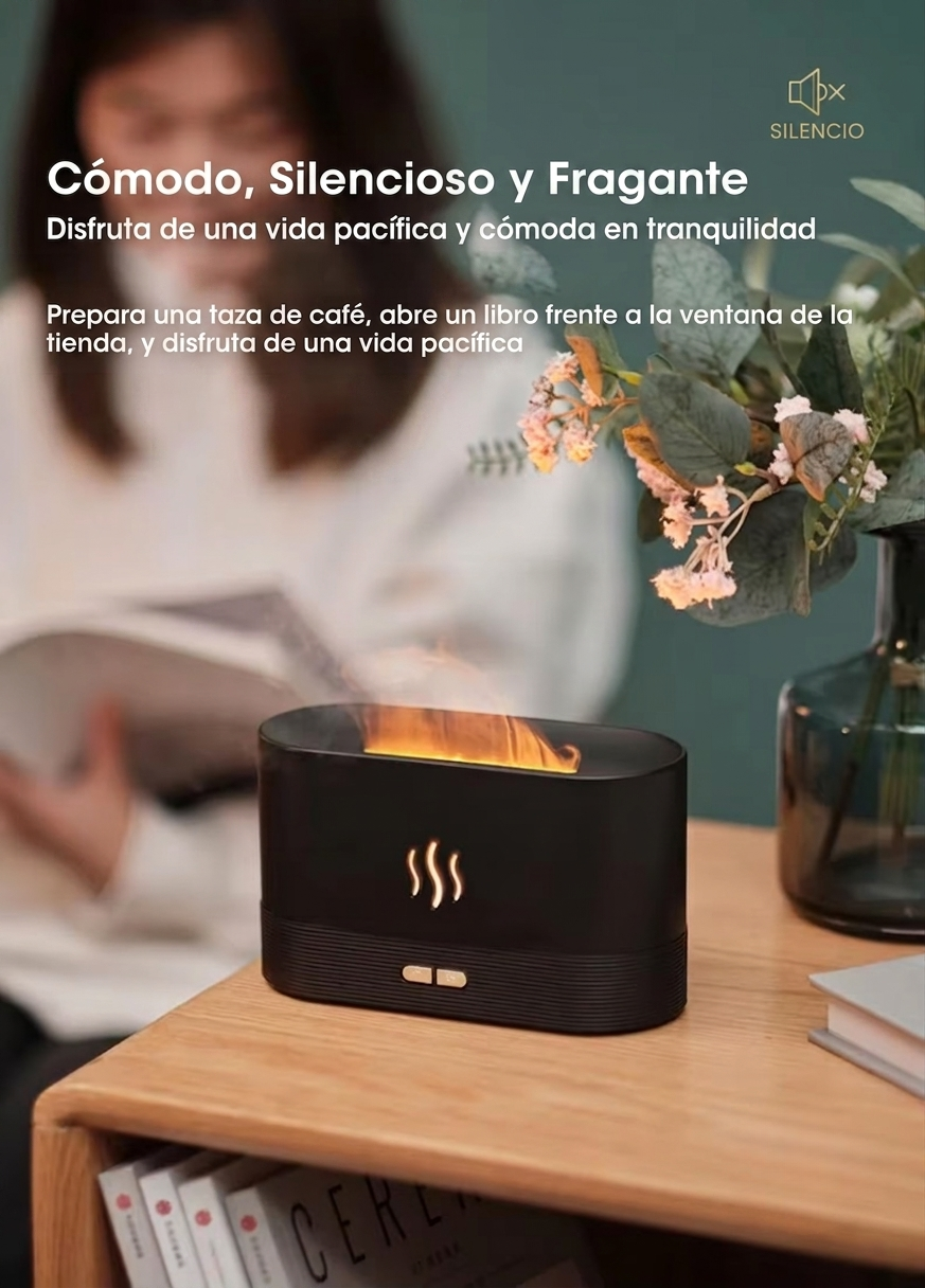 Humidificador/Difusor de Aroma de "Llama Volcánica" o Efecto Fuego