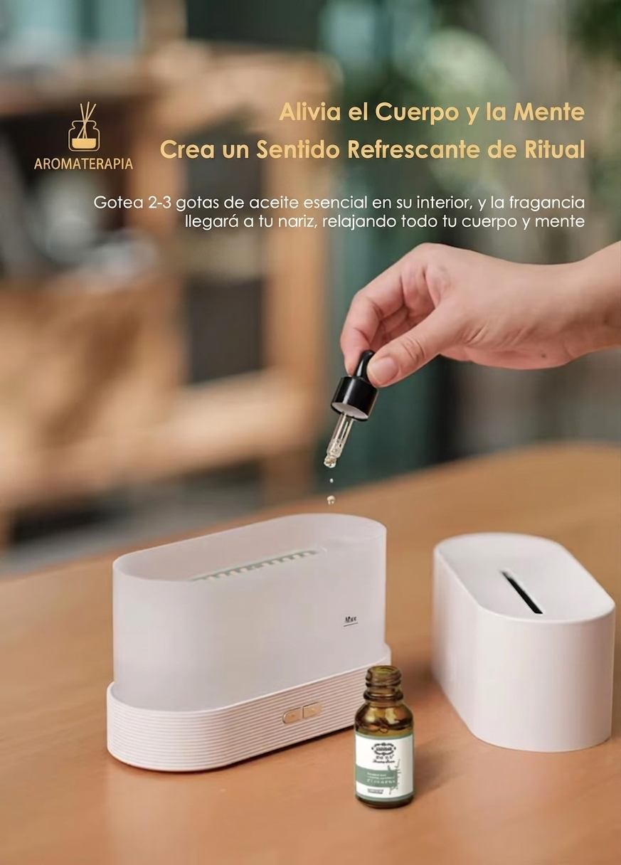 Humidificador/Difusor de Aroma de "Llama Volcánica" o Efecto Fuego